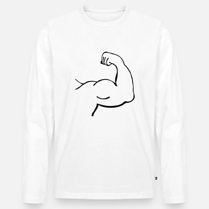 Muskeln_2_m1 - Männer Premium Bio Langarmshirt - Weiß