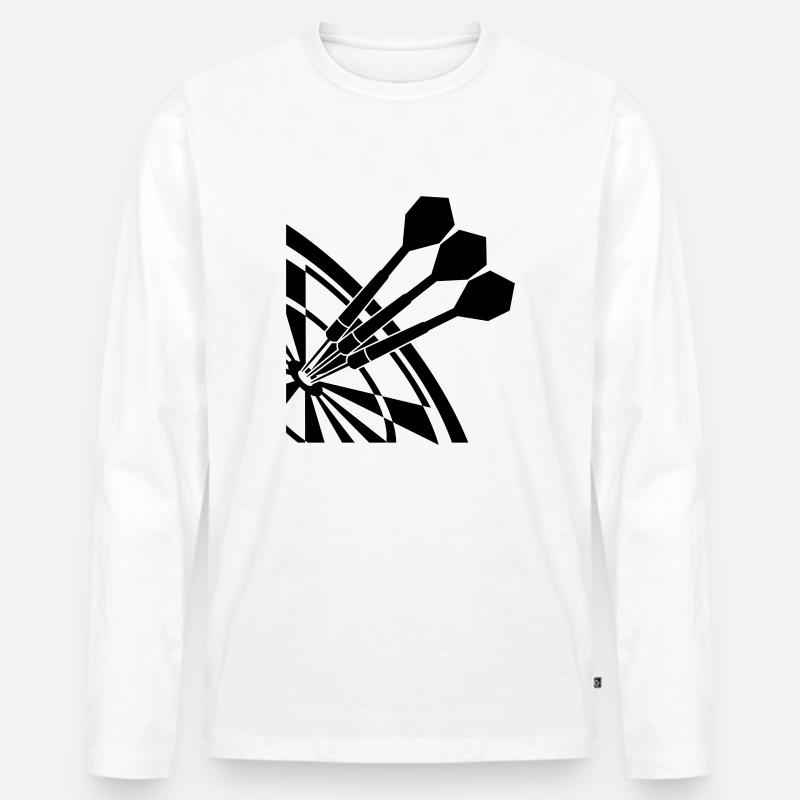 Dart Sport Design - Männer Premium Bio Langarmshirt - Weiß