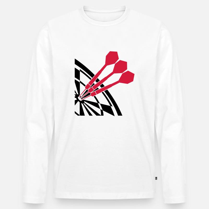 Dart Sport Design - Männer Premium Bio Langarmshirt - Weiß
