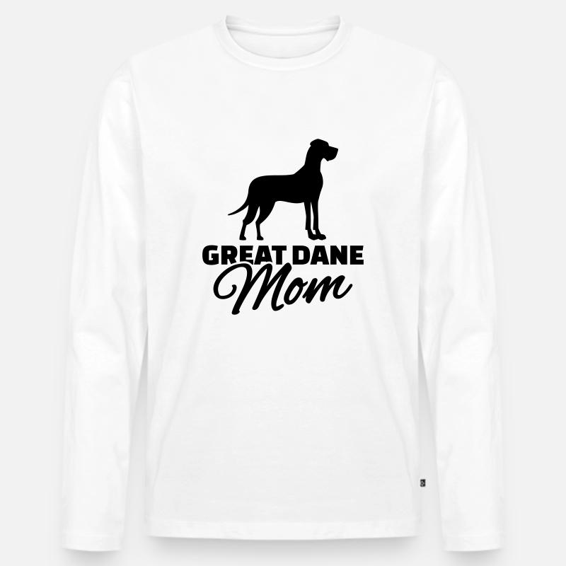 Dogge - Männer Premium Bio Langarmshirt - Weiß