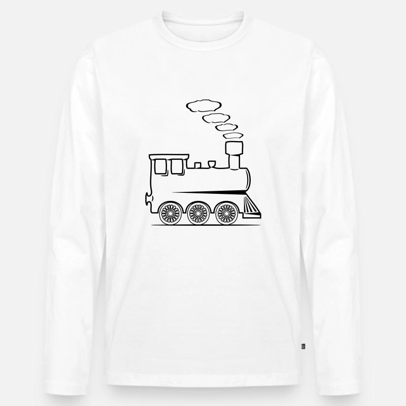 dampflok eisenbahn lok spielzeug - Männer Premium Bio Langarmshirt - Weiß
