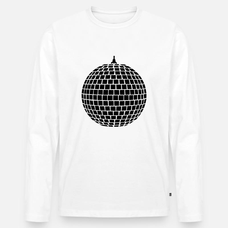 Disco - Männer Premium Bio Langarmshirt - Weiß