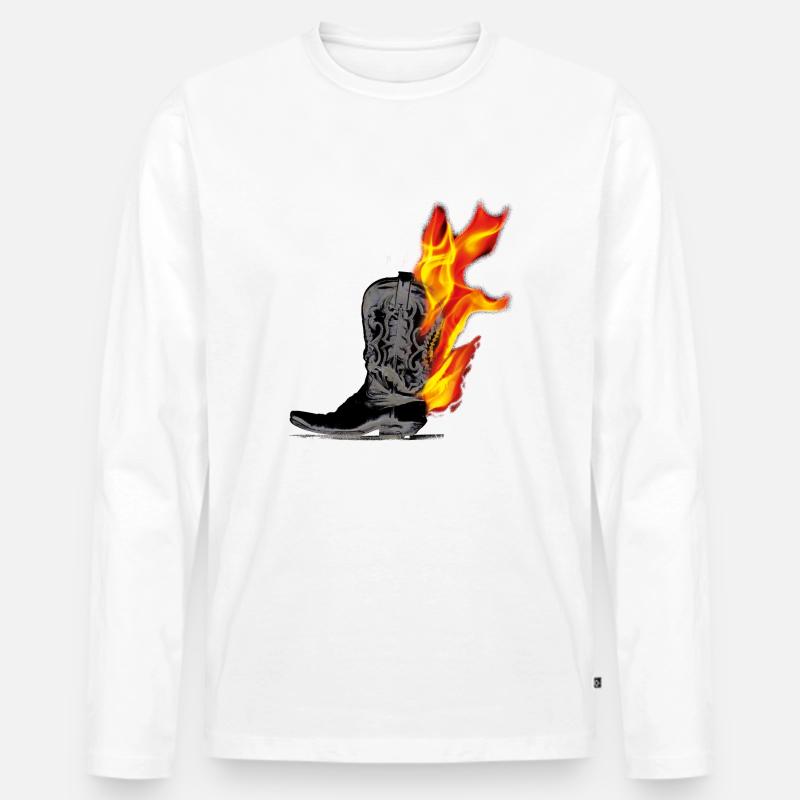 kl_linedance35b - Männer Premium Bio Langarmshirt - Weiß