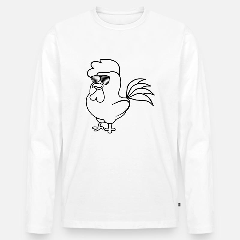 cooler_hahn_01 - Männer Premium Bio Langarmshirt - Weiß