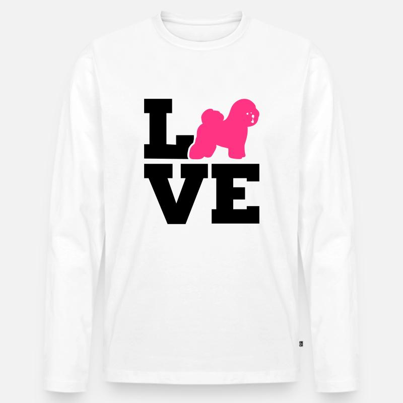 Bichon Frise - Männer Premium Bio Langarmshirt - Weiß