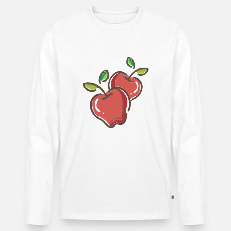Aepfel - Männer Premium Bio Langarmshirt - Weiß