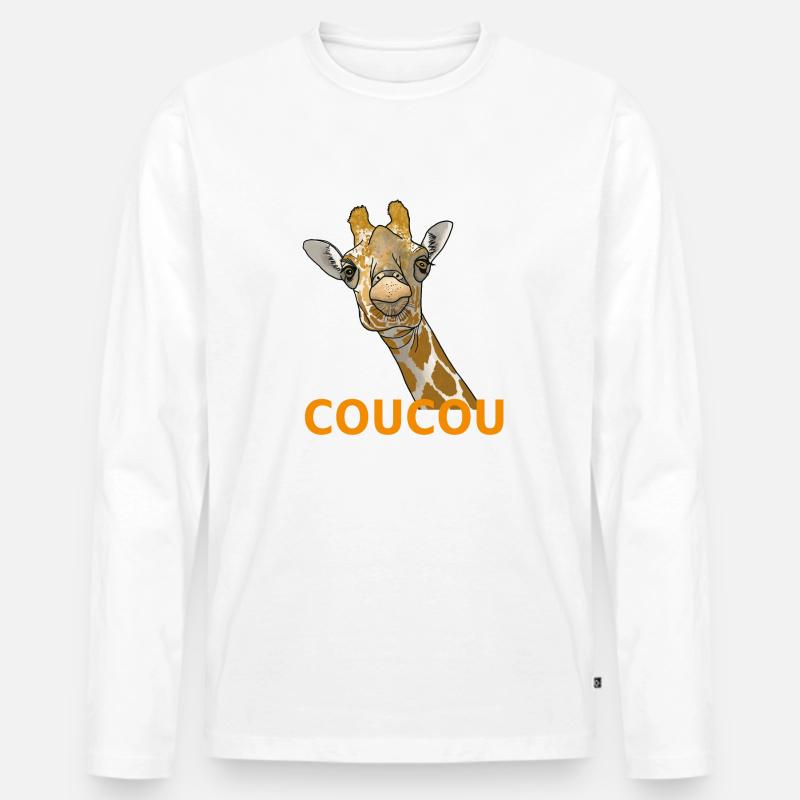 Giraffe Coucou - Männer Premium Bio Langarmshirt - Weiß