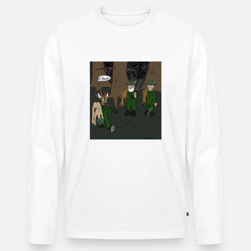 Jagdsaison - Männer Premium Bio Langarmshirt - Weiß