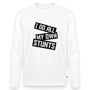 Toutes mes propres cascades - T-shirt manches longues Premium bio Homme - blanc - Devant - Nico (187cm)