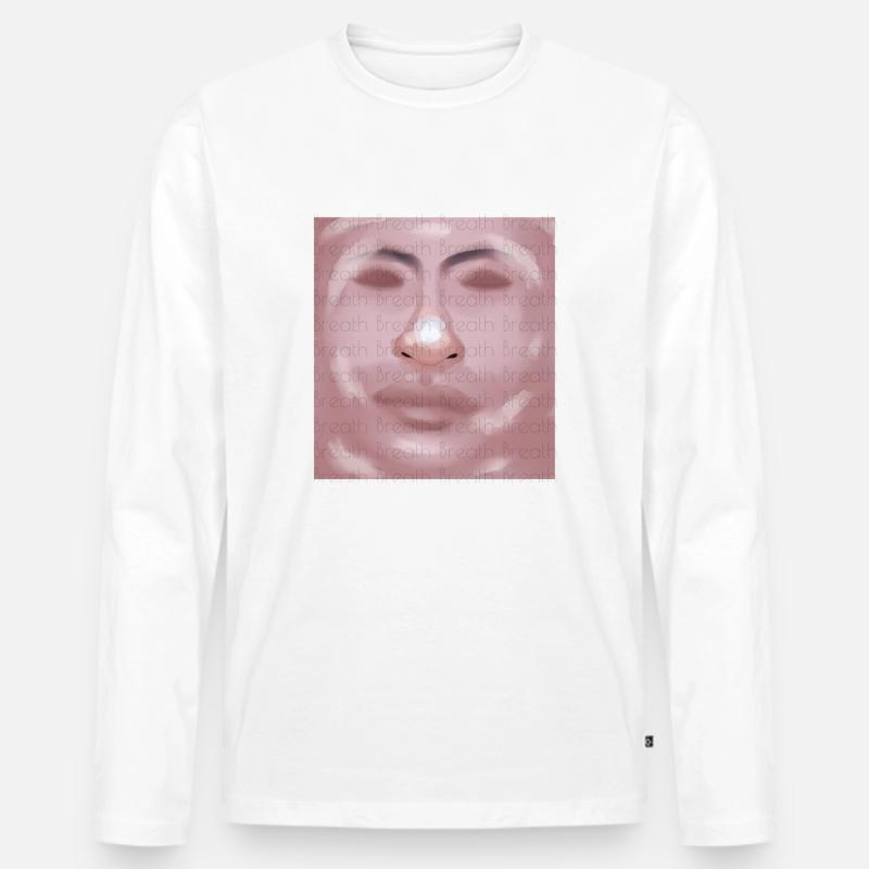 Breath - Männer Premium Bio Langarmshirt - Weiß