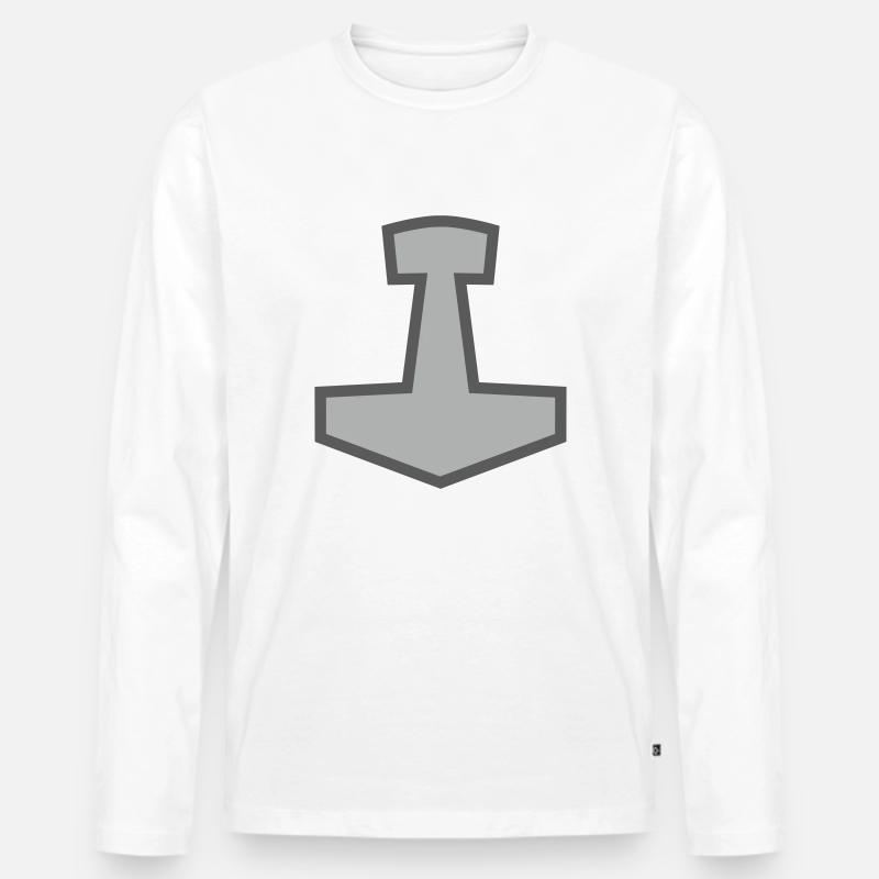 Mjölnir - Männer Premium Bio Langarmshirt - Weiß