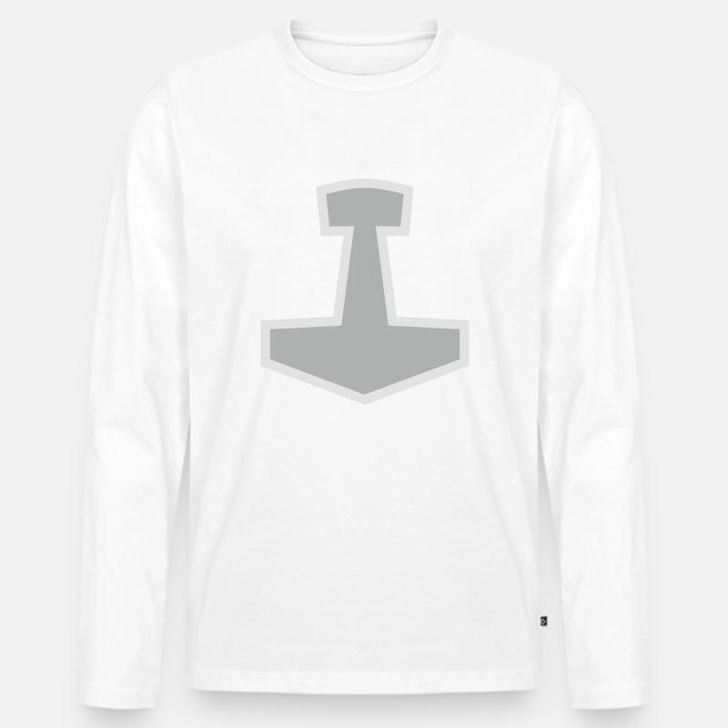 Mjölnir - Männer Premium Bio Langarmshirt - Weiß