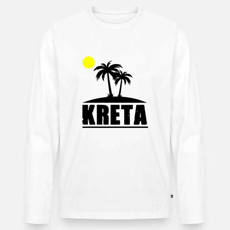 kreta - Männer Premium Bio Langarmshirt - Weiß