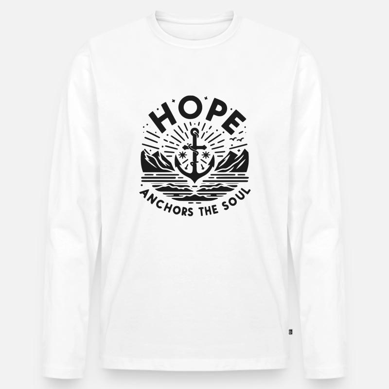 Hoffnung verankert die Seele - Männer Premium Bio Langarmshirt - Weiß