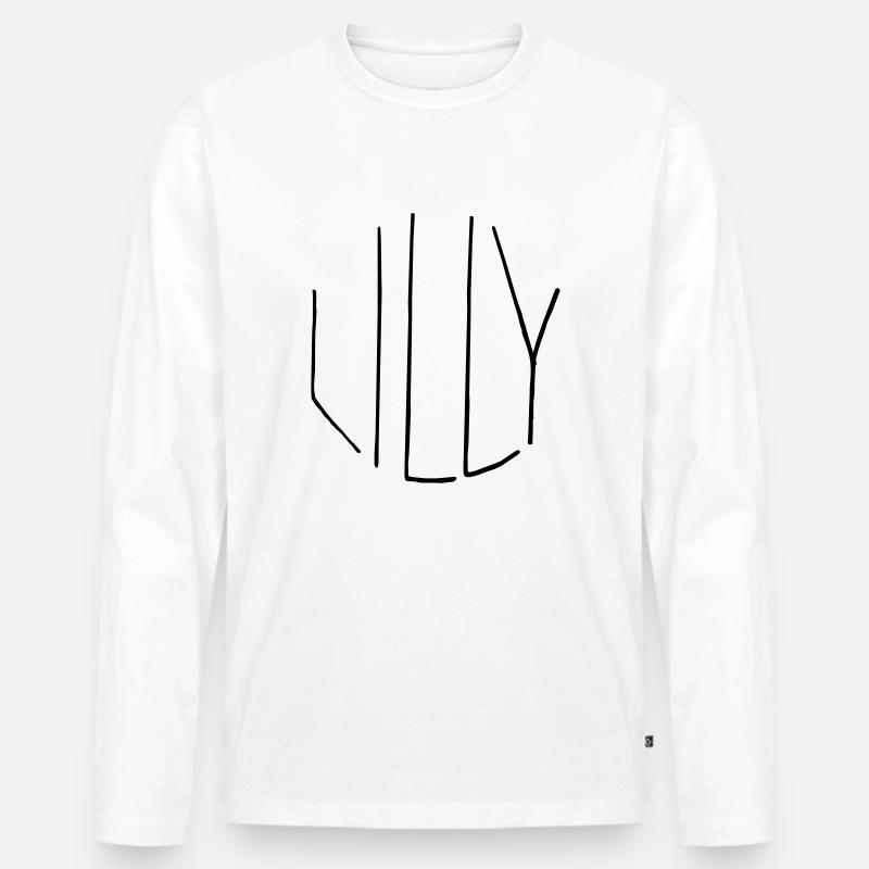 Lilly - Männer Premium Bio Langarmshirt - Weiß