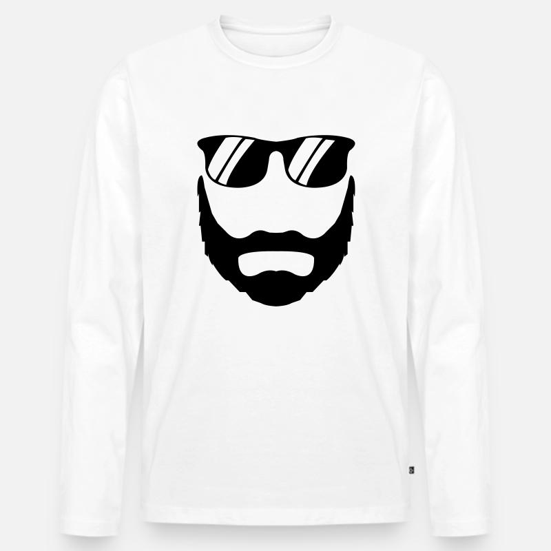 bart sonnenbrille - Männer Premium Bio Langarmshirt - Weiß
