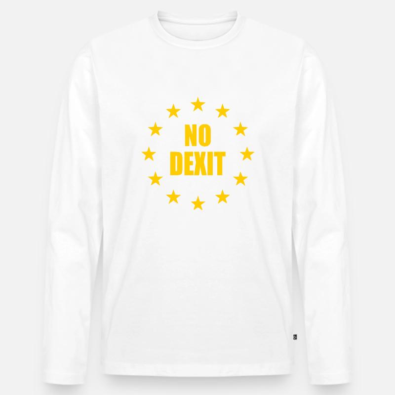 No dexit - Männer Premium Bio Langarmshirt - Weiß