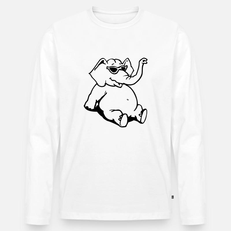 elefant - Männer Premium Bio Langarmshirt - Weiß