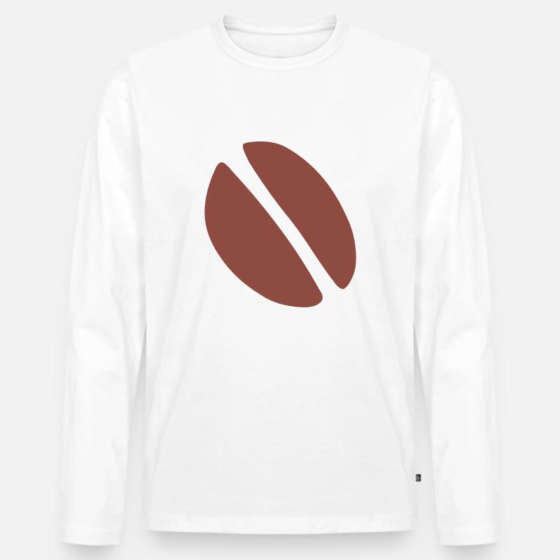 Chicchi di caffè - Maglia a manica lunga ecologica premium da uomo - bianco
