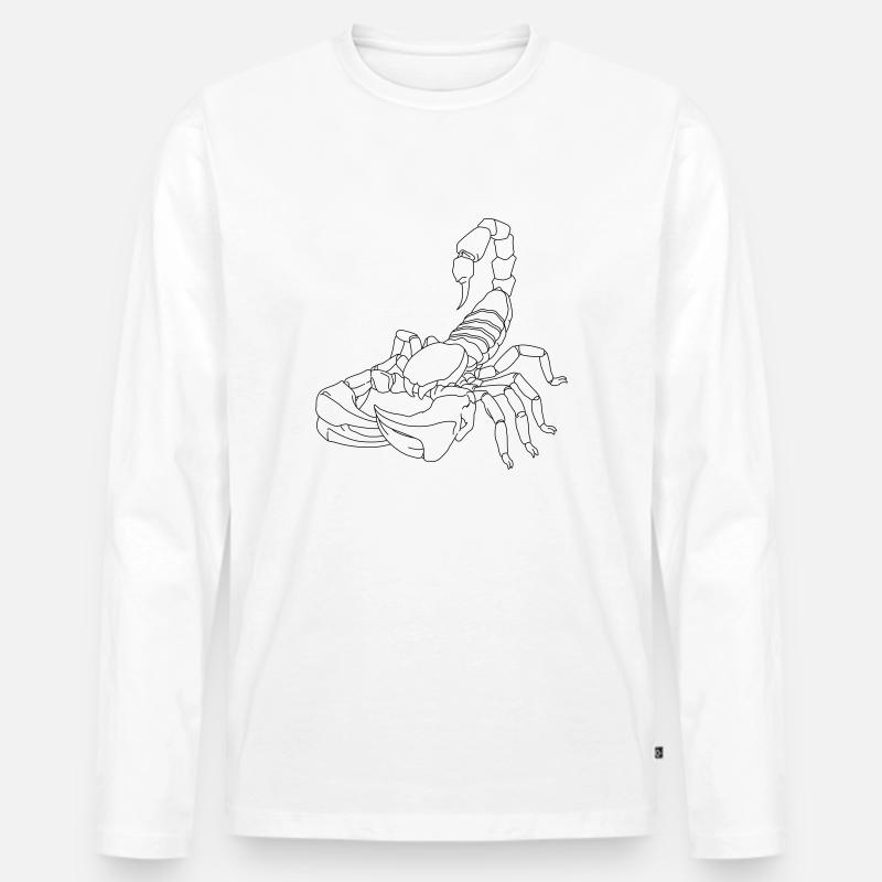 Skorpion Linien - Männer Premium Bio Langarmshirt - Weiß