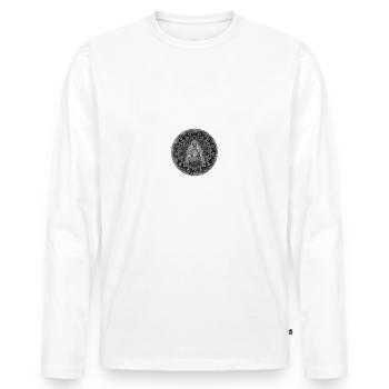 Buddha Energy - Men's Premium Organic Long Sleeve Shirt - white - Front - Nico (187cm)