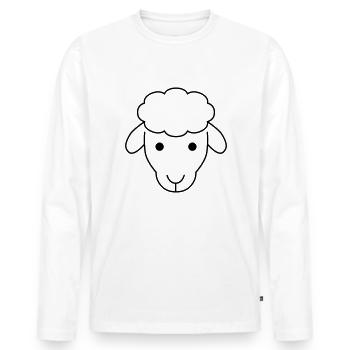 Mouton - T-shirt manches longues Premium bio Homme - blanc - Devant - Nico (187cm)
