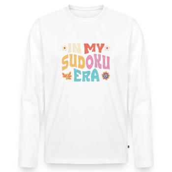 in my Sudoku Era - Männer Premium Bio Langarmshirt - Weiß - Vorne - Nico (187cm)