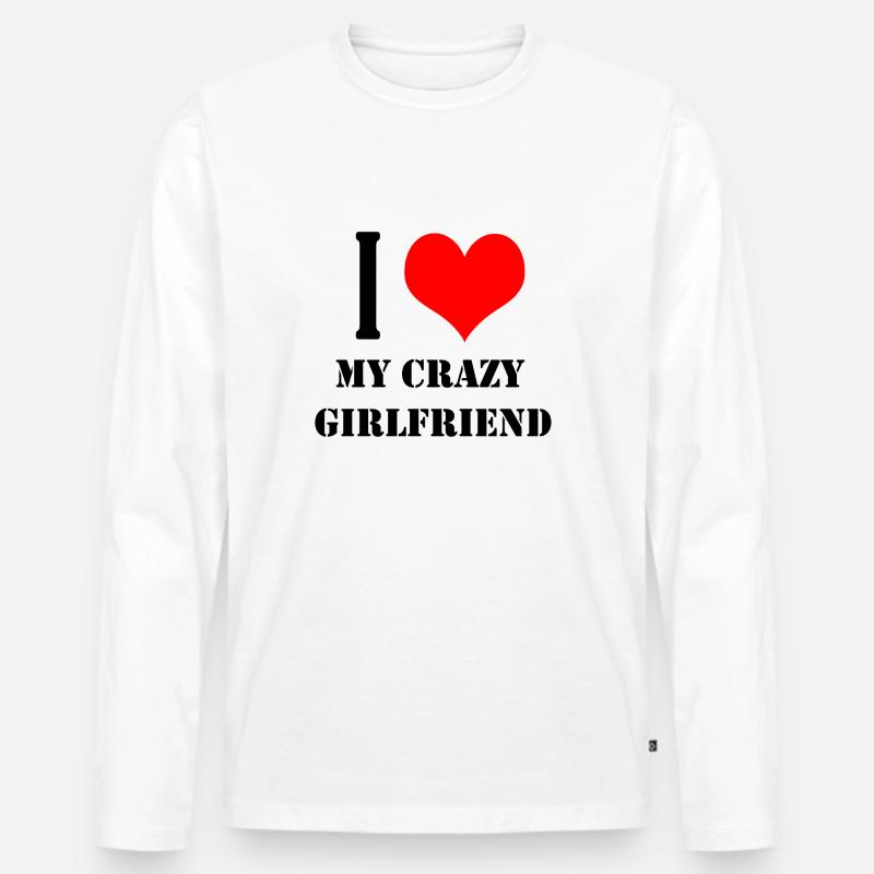 Love girlfriend - Männer Premium Bio Langarmshirt - Weiß