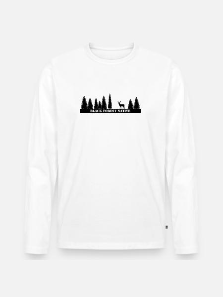Black Forest Native - Men's Premium Organic Long Sleeve Shirt - white