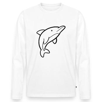 Delfin - Männer Premium Bio Langarmshirt - Weiß - Vorne - Nico (187cm)