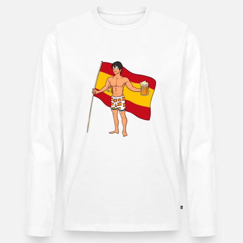 Spanischer Sexy Mann - Männer Premium Bio Langarmshirt - Weiß