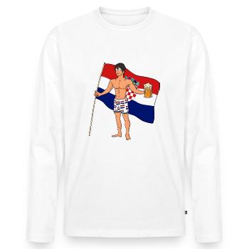 Croatia Sexy Man - Men's Premium Organic Long Sleeve Shirt - white - Front - Nico (187cm)