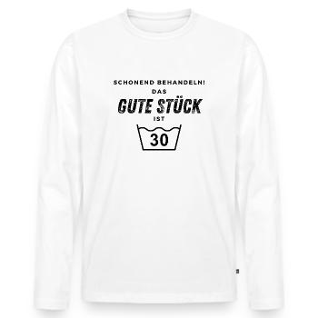 Treat gently! 30th Birthday - Men's Premium Organic Long Sleeve Shirt - white - Front - Nico (187cm)