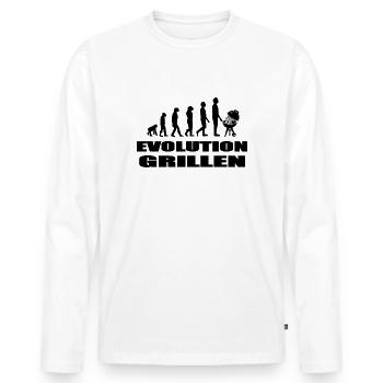 BBQ - Männer Premium Bio Langarmshirt - Weiß - Vorne - Nico (187cm)