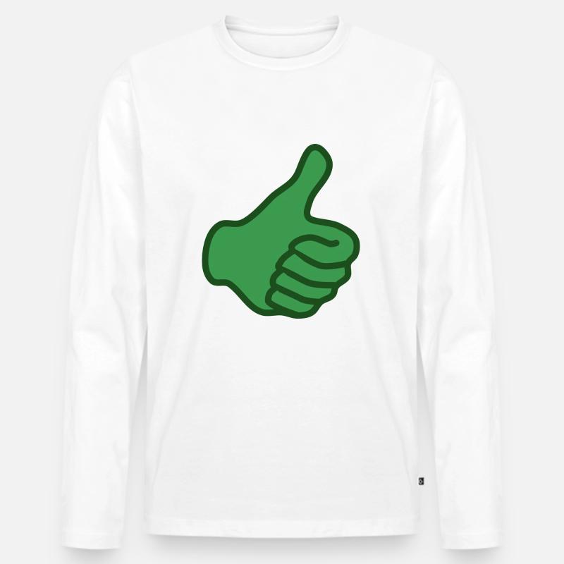 pollice verde - Maglia a manica lunga ecologica premium da uomo - bianco