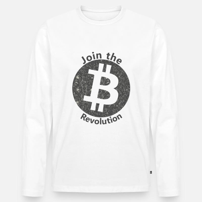 Die Bitcoin Revolte - Männer Premium Bio Langarmshirt - Weiß