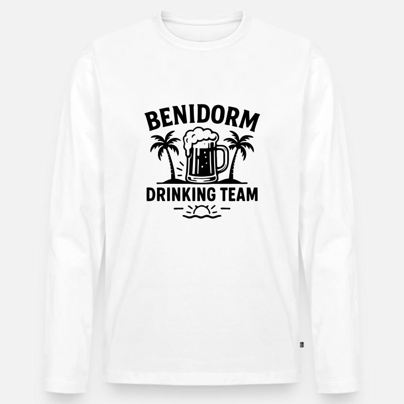 Benidorm Trinkteam - Männer Premium Bio Langarmshirt - Weiß