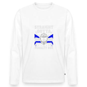 Hockey sur glace Hockey - Directement au banc des pénalités - T-shirt manches longues Premium bio Homme - blanc - Devant - Nico (187cm)