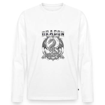 Année du Dragon 2024 - Astrologie Chinoise - T-shirt manches longues Premium bio Homme - blanc - Devant - Nico (187cm)