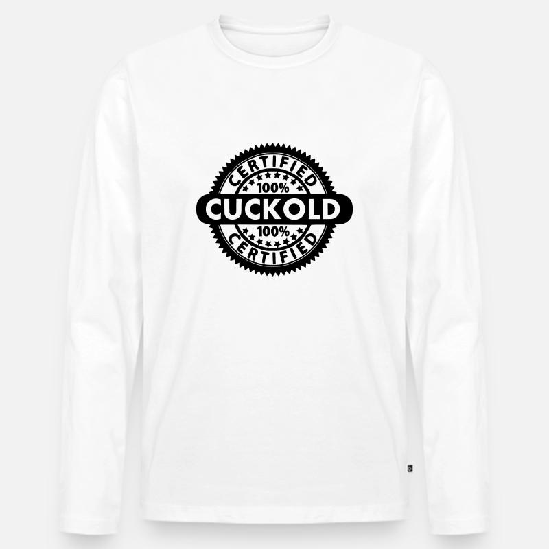 certified cuckold - Männer Premium Bio Langarmshirt - Weiß