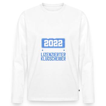 Masterarbeit 2022 Uni Absolvent Studium Master - Männer Premium Bio Langarmshirt - Weiß - Vorne - Nico (187cm)