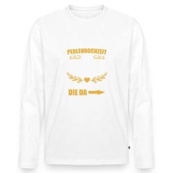 30. Hochzeitstag Mann Perlenhochzeit Geschenk - Männer Premium Bio Langarmshirt - Weiß - Vorne - Nico (187cm)