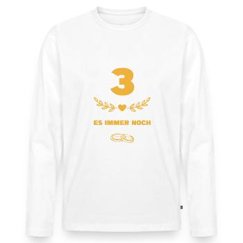 Lederne Hochzeit 3. Hochzeitstag Geschenk Mann - Männer Premium Bio Langarmshirt - Weiß - Vorne - Nico (187cm)