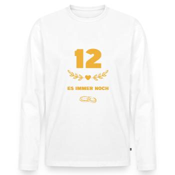 Nickelhochzeit 12. Hochzeitstag Geschenk Mann - Männer Premium Bio Langarmshirt - Weiß - Vorne - Nico (187cm)