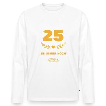 Silberne Hochzeit 25. Hochzeitstag Geschenk Mann - Männer Premium Bio Langarmshirt - Weiß - Vorne - Nico (187cm)