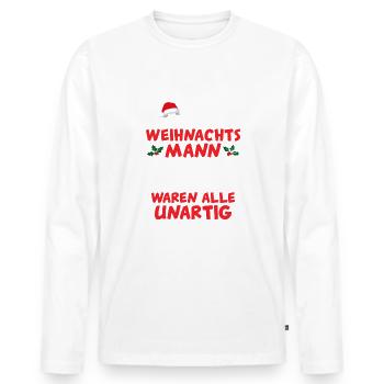 Weihnachtsmann Die waren unartig Weihnachten - Männer Premium Bio Langarmshirt - Weiß - Vorne - Nico (187cm)