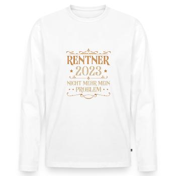 Rentner 2023 Renteneintritt Arbeitskollege Rente - Männer Premium Bio Langarmshirt - Weiß - Vorne - Nico (187cm)