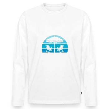 Rente 2023 Ruhestand Renteneintritt Rentner - Männer Premium Bio Langarmshirt - Weiß - Vorne - Nico (187cm)