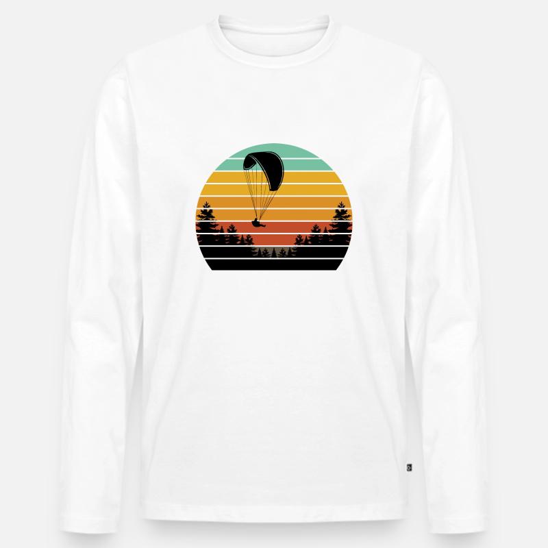 Sunset Paraglide Gleitschirm Design - Männer Premium Bio Langarmshirt - undefined