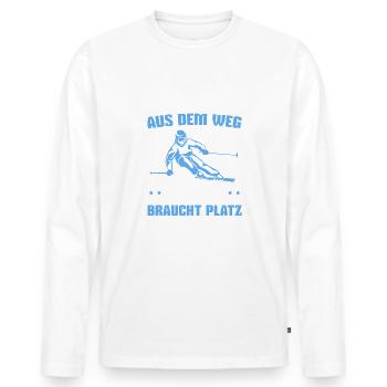 Skifahren Spruch Wintersport Skipiste Skifahrer - Männer Premium Bio Langarmshirt - Weiß - Vorne - Nico (187cm)